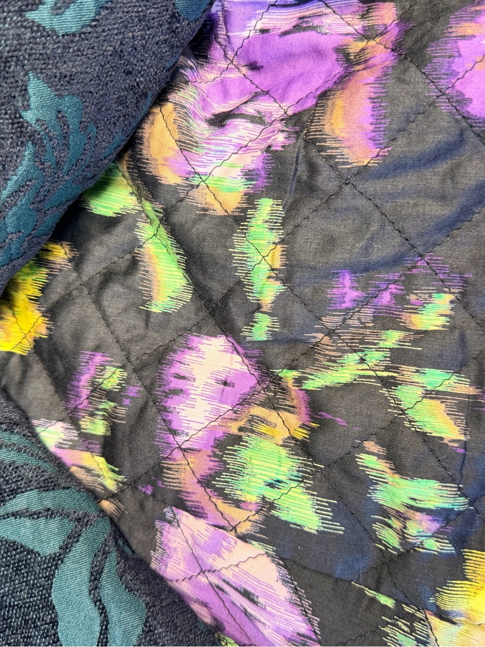 Elevenses Anthropologie Floral Jacquard Ruffle Hem Peacoat Jacket Size 4 - Picture 7 of 7